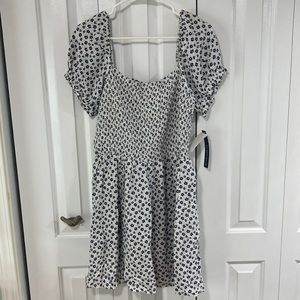 NWT blue and white floral My Michelle fit and flare casual mini dress. Size XL.